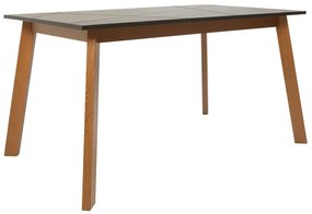 Asztal Boston CE125Matt fekete, Sötét delanói tölgy, 77x85x140cm, Hosszabbíthatóság, Közepes sűrűségű farostlemez, Fa