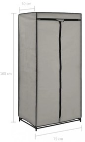 szürke ruhásszekrény 75 x 50 x 160 cm