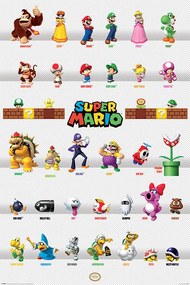 Plakát Super Mario - Character Parade, (61 x 91.5 cm)