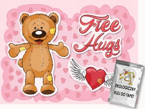 Fotótapéta Flizelina Gyerekeknek Lány Maci Free Hugs 300x210 ragasztó