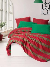Holly Ranforce dupla ágyneműhuzat garnitúra feszített lepedővel 160 × 200+30 cm, zöld