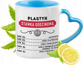 Műanyag Bögre Kék Szív Alakú Füllel Ajándék