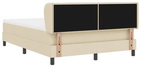 Boxspring Ágy Matrac Krém 140x200 cm Szövet