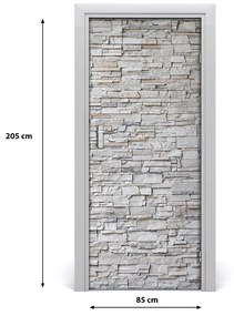 Ajtóposzter öntapadós kő fal 75x205 cm