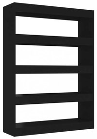 fekete könyvszekrény/térelválasztó 100 x 30 x 135 cm