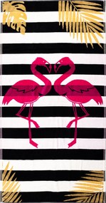FLAMINGO GOLD Strandtörölköző fekete 165x90cm