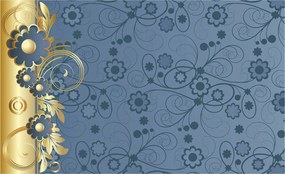 Fotótapéta Kék virágok arany díszítéssel 312x219 Elegancia +ragasztó