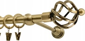 Függönykarnis Szimpla fém fi16 jogar Arany Antik 400cm galvanizált