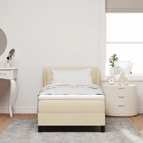 Boxspring Ágy Mattal Krém 100x200 cm Textil