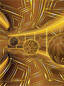 Fotótapéta Geometrikus alagút sárga ragyogás mélység hatás 206x275 mennyezet +ragasztó
