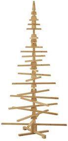 Fából készült Karácsonyfa állvánnyal Barna 210 cm Tömör fenyőfa