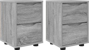vidaXL Éjjeliszekrények 2 pcs Szürke Sonoma 30,5 x 30 x 43 cm Faanyag
