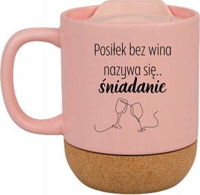 Rózsaszín Bögre Parafa Vicces Ajándék Bor Nélküli Étel