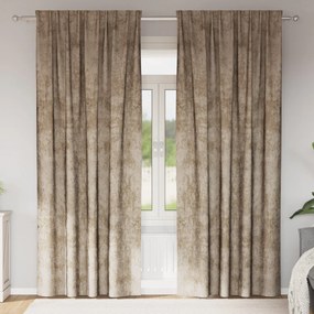 Velúr Függönyök 2 db Pálcataszkolttal Gyöngyház 260x140 cm