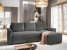 AKCIÓ Szürke sarokkanapé SMART COSARO, kétoldalas + 2 párna INGYEN II. minőség