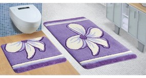 Ultra Virágos fürdőszobai szőnyegkészlet, lila, 60 x 100 cm, 60 x 50 cm