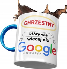 Kék Bögre Keresztelő Bácsi Ajándék Nyomtatott Fotóval