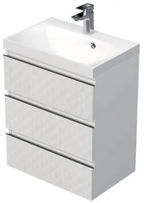 Fürdőszobaszekrény mosdóval SAT Cube Way 60x71x40 cm fehér matt CUBE3D603ZB