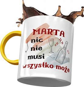 Sárga Bögre Márta Feleség Barátnő Ajándék Nyomtatott Fotóval