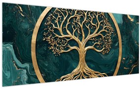 Kép – Márványban lévő arany életfa (120x50 cm)