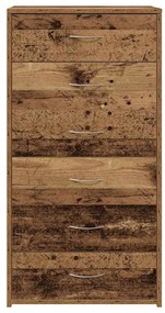 tálalószekrény 6 fiókkal régi fa 50x34x96 cm műszaki fa