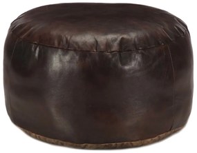 sötétbarna valódi kecskebőr puff 60 x 30 cm