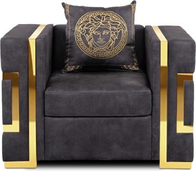 PALLAZO 1S fotel, fekete/arany