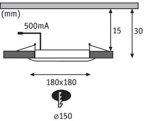 Paulmann 92802 - LED/9W IP65 Fürdőszobai beépíthető lámpa WARM DIM 230V