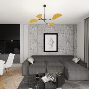 Emibig modern mennyezeti lámpa lotus fekete narancs emi1460/4