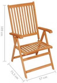 2 db tömör tíkfa kerti szék bézs párnákkal