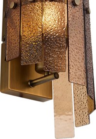 Design fali lámpa sötét bronz borostyán színű üveggel - Versailles