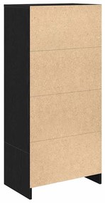 fekete tölgy szerelt fa szekrény fiókkal 55,5x34x119,5 cm