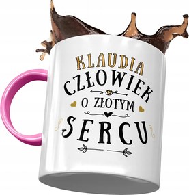 Rózsaszín Bögre Klaudia Barátnő Feleség Ajándék Nyomtatott Fotóval
