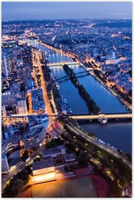 Plakátok 80x120 Éjszakai párizsi panoráma