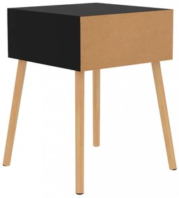 magasfényű fekete forgácslap éjjeliszekrény 40 x 40 x 56 cm
