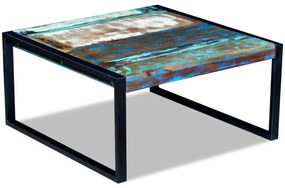 Tömör újrahasznosított fa dohányzóasztal 80 x 80 x 40 cm