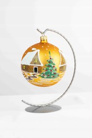 Arany matt karácsonyi gömb állványon 100