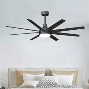 Aigostar-LED Dimmelhető mennyezeti ventilátor LED/24W/230V 2700-6500K 165cm + távirányító fekete