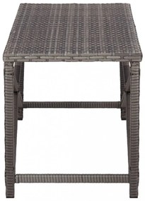 szürke polyrattan kerti pad 120 cm