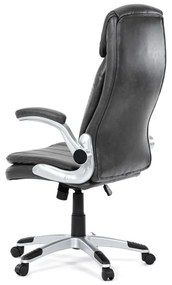 Szürke Ökobőr Irodai Főnöki Szék Hinta Mechanikával. KA-F1218 GREY