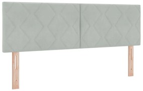 Fejtámla Gyémánt Blokkok Design Világosszürke 160 cm Bársony