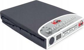 Gumis jersey lepedő 140x200 antracit Constance Karo