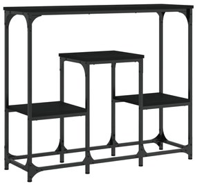 fekete szerelt fa tálalóasztal 89,5x28x76 cm