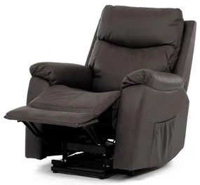 Elektromos vezérlésű barna vintage dönthető fotel. TV-5874 BR