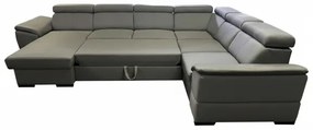 Kihúzható ülőgarnitúra univerzális U-alakú sarokkal és tárolóval GRANADA sötétszürke