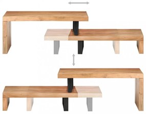 vidaXL 2 részes tömör akácfa dohányzóasztal-garnitúra