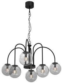 Csillár láncon CAMBRIDGE 6xE14/60W/230V fekete