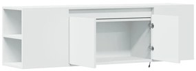 fehér falra szerelhető TV-szekrény LED-lámpákkal 135x31x39,5 cm