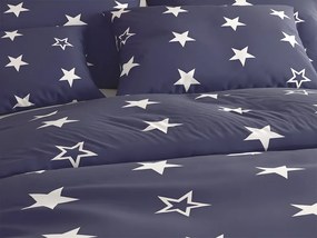 LINE STAR sötétkék pamut ágyneműhuzat