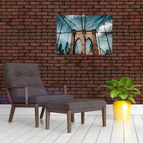 Kép - Brooklyn Bridge (üvegen) (70x50 cm)